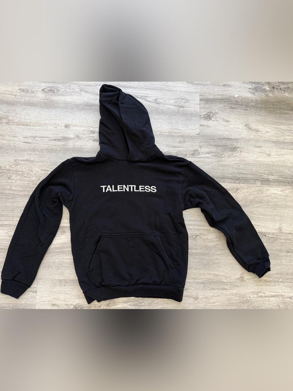 TALENTLESS Black Pullover Hoodie with White Logo